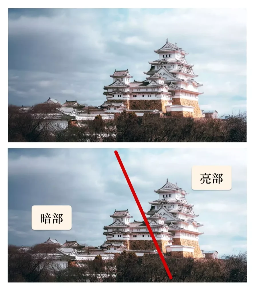 使用漸層遮色片，降低曝光營造光暗對比，凸顯照片主體